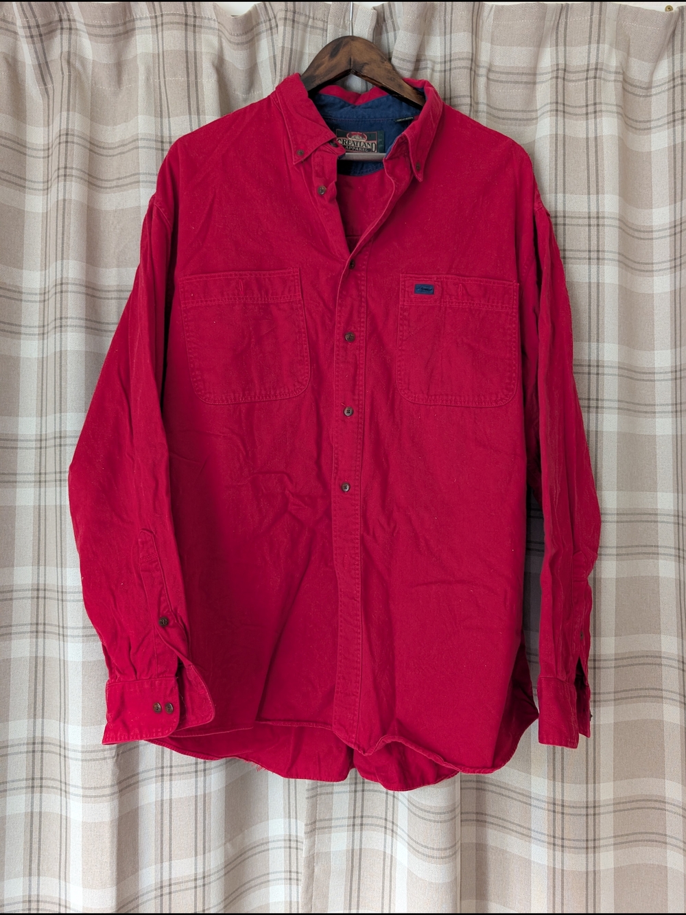 Greatland Apparel 100% Cotton Red Button-Up Work Shirt